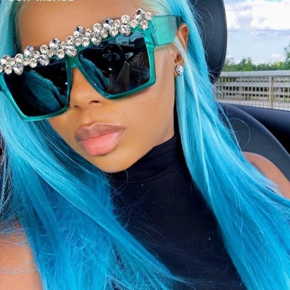 Blue Oversized Square Diamond Rhinestone S003 - Picture 7 of 7